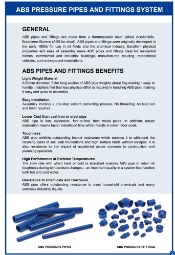 ABS Pipes And Fitting